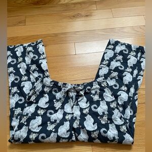 Women’s Mahogany Pants-Small-Cats/Floral Print-Navy/Gray